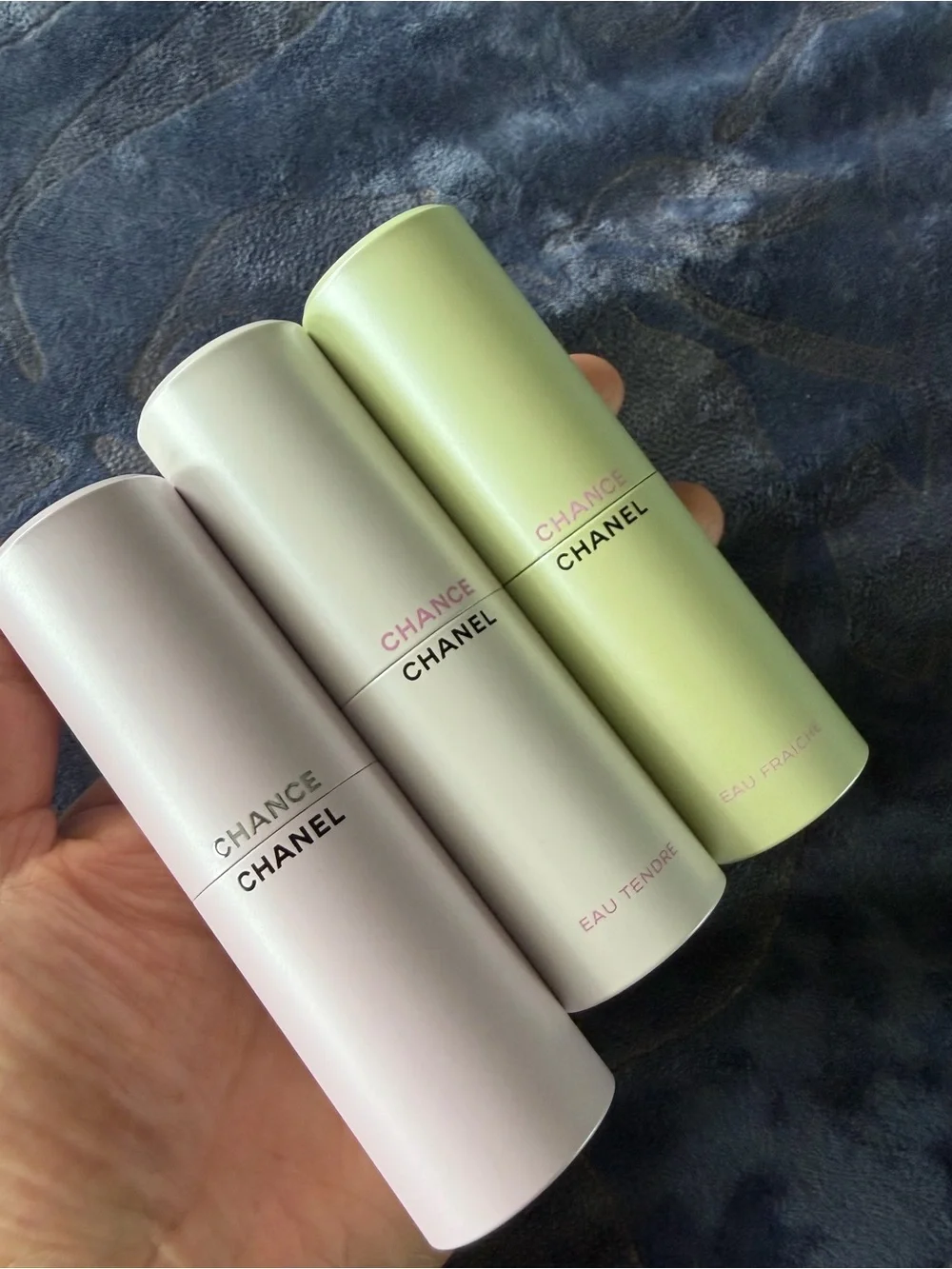 100% GuranteedAuthentic CHANEL Chance Trio Rollerballs — Pink, Pearl, Mint Green - Picture 2 of 15